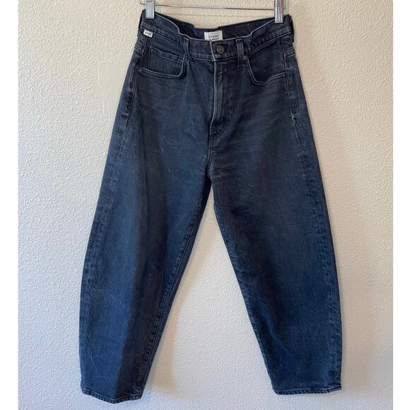 Citizens of Humanity Premium Vintage Washed Black High Waisted Barrel Jeans 27 - Picture 1 of 11